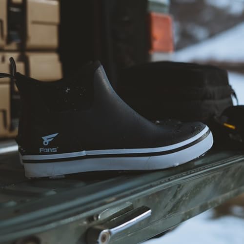 8 Fans Mens Deck Boots, Waterproof Rubber Rain Boots, Anti-slip Fishing Booties, Short Ankle Shoes for Boating, Outdoor, Size 7-144