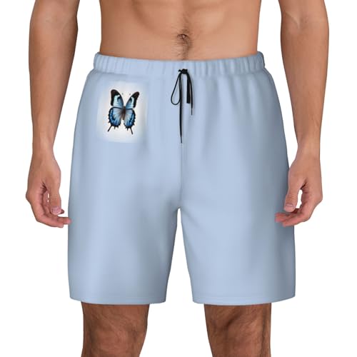 Traje de baño de mariposa azul para hombre con secado rápido y tejido ligero de playa