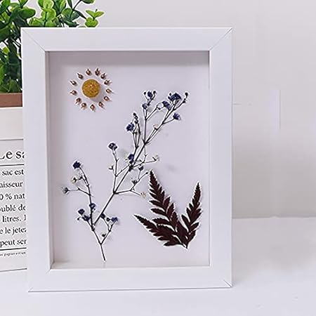 Amazon 3dフォトフレームの深さ2cm 手作りのdiy花のシャドウボックスアートクラフトメダルチケット表示15x15cmホワイト フォトフレーム 通販
