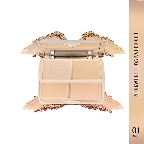 Image of Glam21 Natural Oil-Control 3-in-1 Compact Powder| Long Lasting for Makeup Matte Finish with Vitamin-E| All Skin Type Medium - 02 (Light - 01)