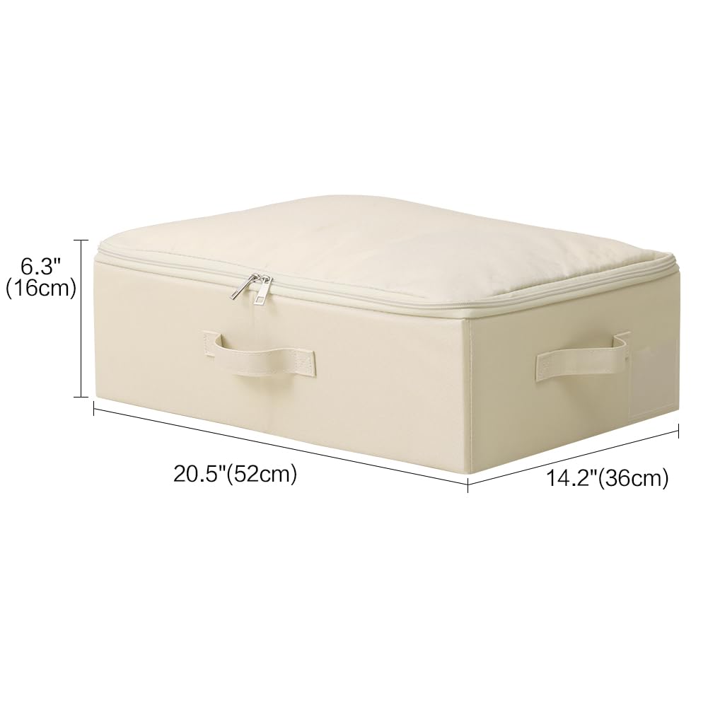 Set di 2 cestini pieghevoli con zip, lavabili e impilabili, scatole strette per soggiorno, armadio, scaffali Organizer, Beige