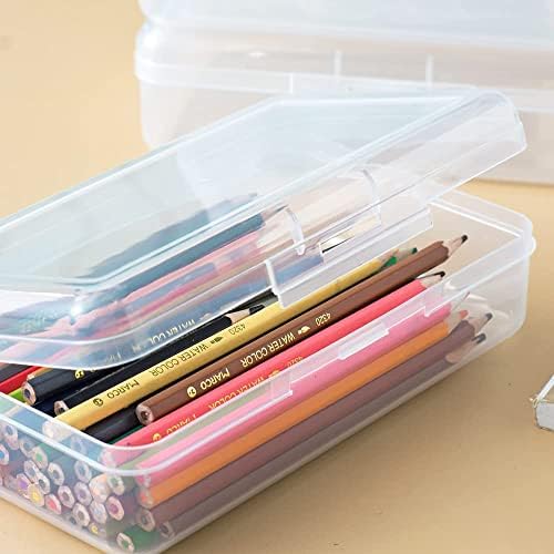 YOSCO 3 Pack Pencil Box, Plastic Large Capacity Pencil Case Boxes with Snap-tight Lid Office Supplies Storage Organizer Box