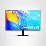 SAMSUNG 27" ViewFinity S8 (S80D) Series 4K UHD High Resolution Computer Monitor, HDR10, Multiple Ports w/ HDMI, DisplayPort, USB-A, Height Adjustable Stand, LS27D806EANXGO, 2024, 3Yr Warranty