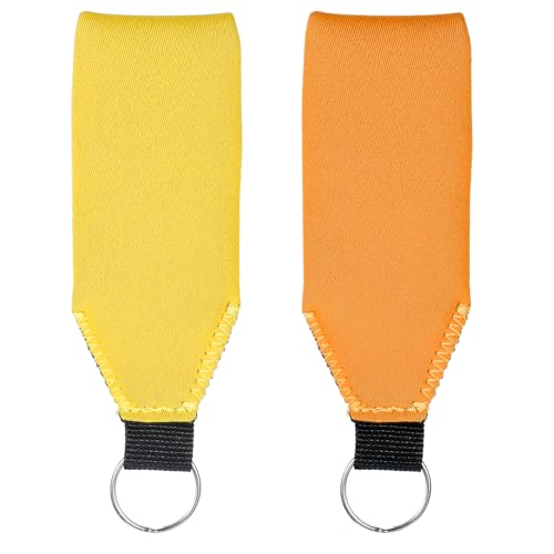 2 Pcs Foam Floating Keychain Chains, Floating Neoprene Boat Key Chain Waterproof Floatable Foam Keychain Float Key Ring Surfboard Keychain for Kayak Sailing Swiming Boating Water Sport (2 Colors)
