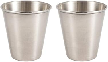 BESPORTBLE 2 peças copo de vinho de aço inoxidável copo de vinho copos de molho ramequins copos de piquenique de metal camping copos de aço inoxidável copo de churrasco copo de tempero portátil copo de viagem