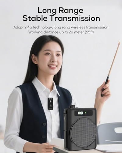 Amplificatore Vocale Portatile Con Microfono Lavalier, Ricaricabile 2000Mah Batteria Sistema Pa Amplificatore Vocale Mini Per Insegnanti, Guida Turistica, Allenatori, Presentatori - 8