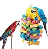 CYSFETENA Hängendes Papageienspielzeug aus Holz, Schaukel für Papageien und Vögel, Papagei Spielzeug für Wellensittiche Graupapageien Aras und Kleine Vögel Zahnpflege und Bewegung