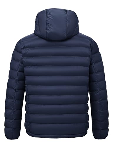 BGOWATU Men's Puffer Jacket with Hood Packable Lightweight Water-Resistant Outdoor Winter Coat for Snow Ski Travel2