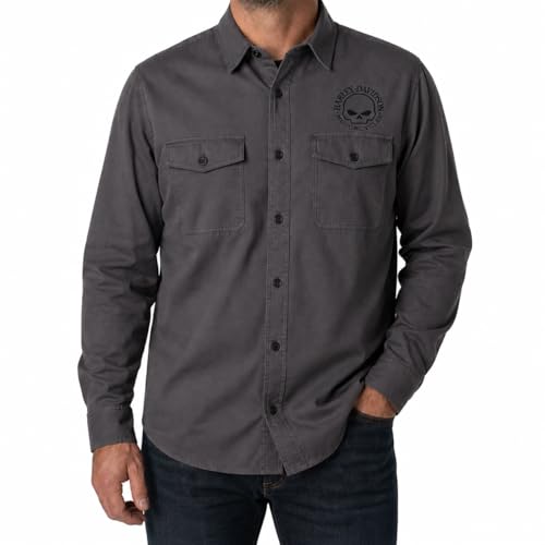 Amazon.com: Harley-Davidson Men's Willie G Skull Long Sleeve Shirt
