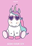 Agenda Kawaii 23-24- AGENDA UNICORNIO-: Planificador y Organizador Grande Escolar para Estudiantes (Agosto de 2023 a Julio de 2024) | 130 páginas - Español - A4 Calendario - Rosa