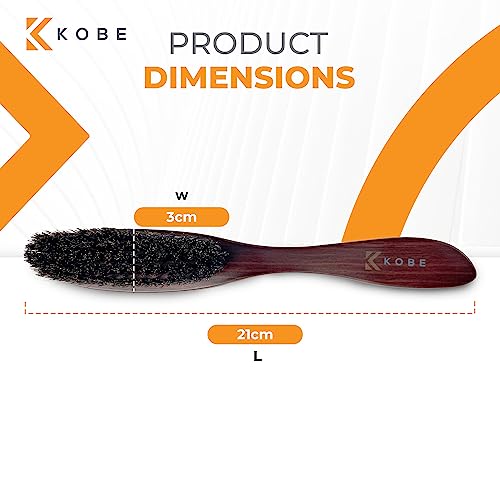 Kobe Professional Men's Beard and Fade Brush - Men’s Boar Bristle Hair Brush/Beard Brush - For Fading & Moustache Styling (Capone) - Image 3