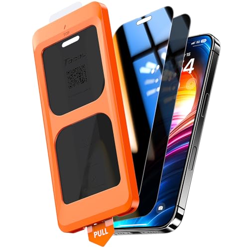 Image of TOCOL for iPhone 16 Plus 15 Plus Privacy Screen Protector True 25Anti Spy 9H+ Hardness Tempered Glass Full Coverage Screen Protector Easy Installation 2 Pack