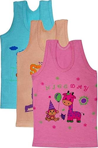 Kiyo100% Pure Cotton Kids Color Vest Innerwear (Pack of 3)