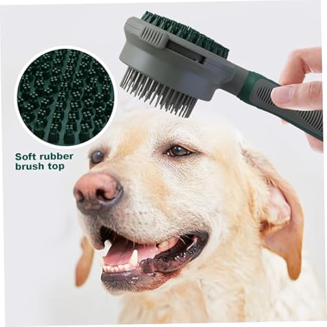 Cat Grooming Brush, Double-Sided Retractable Cat Hair Brush with Non-slip Handle, Dog Bath Massage Brush, Cat Brushes for Indoor Cats Shedding-I3fZpYei