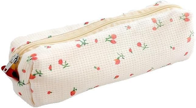 Image of Pink Floral Styl Pencil Bag, Pencil Case, Cute Simple Pen Bag Pen Holder Coin Pouch,, Stationery Organizer Multifunction Makeup Storage Bag, Pen, Pencil and Marker Cases Office Supplies Storage