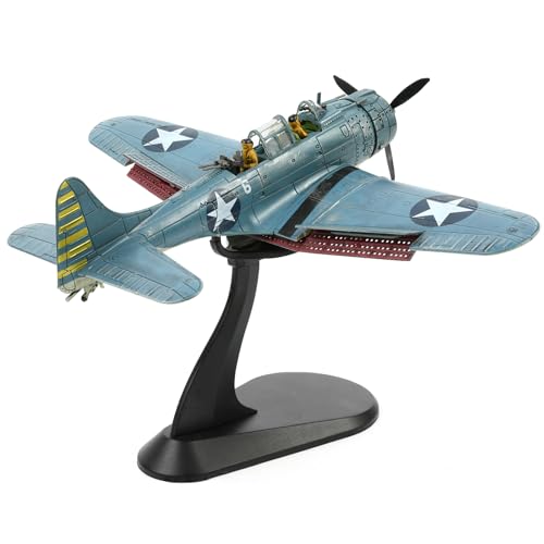 NUOTIE 1/72 Douglas SBD-2 Dauntless Dive Bommber Model World War II Midway Vintage Warplane Metal Diecast Aircraft Military Display Airplane for Display Collection or Gift