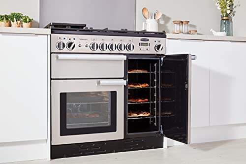 Rangemaster-PROP90DFFSSC-Freestanding-Range-Cooker-Two-Fan-Ovens-AA-Rated-5-Burner-Gas-Hob-Stainless-Steel