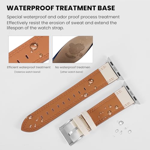 Image of Soft Genuine Leather Band for Apple Watch 49mm 46mm 45mm 44mm 42mm 38mm- Women /Men Vintage Retro Replacement Wristband Strap with Metal Buckle for iWatch Ultra 3 /2 /SE /Series 11 /10 /9 /8 /7 /6 /5 /4 /3 /2 /1