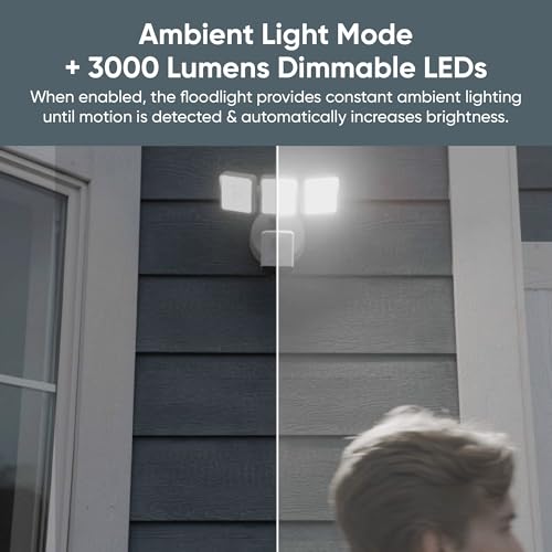 Image of WYZE Floodlight Camera Pro, PCMag Editors' Choice 3000-Lumen LEDs, 2.5K HD Outdoor Security Camera, 180 Wide View, Color Night Vision, Works with Alexa & Google, Wired. Free Expert Setup