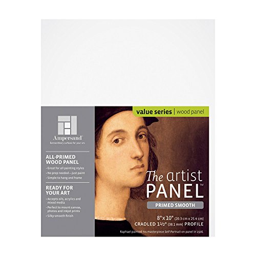 Ampersand Primed Smooth | 8x10 | 1.5" Cradled | Smooth Gesso Panel