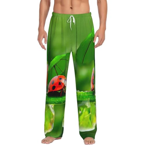 Pantalon pyjama homme polaire coccinelle idée cadeau originale avec poches
