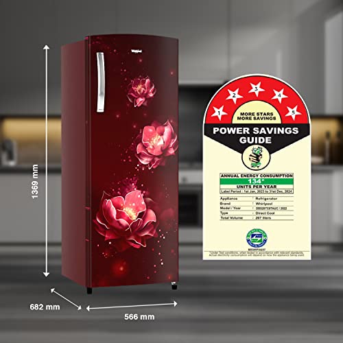 Image of Whirlpool 207 L 5 Star Icemagic Pro Inverter Direct-Cool Single Door Refrigerator (230 IMPRO PRM 5S INV WINE ABYSS-Z, 2023 Model)