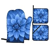 Lotus-Druck-Ofenhandschuhe und Topflappen, geeignet zum Aufdecken des Deckels in der Küche, in der Mikrowelle, im Backofen und beim Grillen im Freien usw.