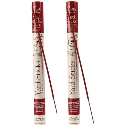 Skeeter Screen 15 Count Deet Free Mosquito Deterrent Incense Sticks - Pack of (2), Red Cover