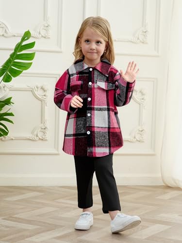 Image of Toddler Girl Clothes Plaid Long Sleeve Button Down Shirt Corduroy Overall Jumpsuit Girls Fall Winter Outfit Set