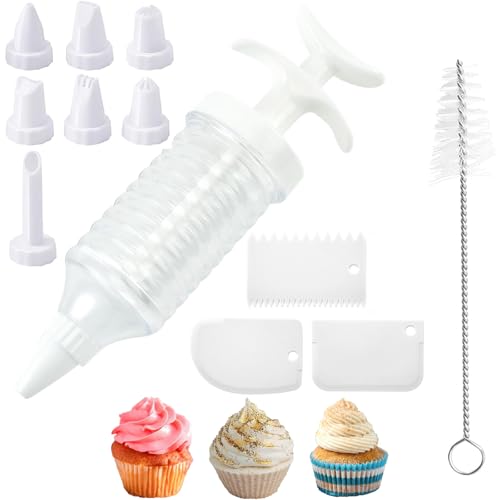 Icing Piping Kit, Piping Set Cake, Cake Piping Kit, Baking Supplies Frosting Tools with 8 Pieces Icing Nozzles, Cake Decorating Kit, Cake Decorating Tool for Gift Baking Lover, Piping Nozzle Decorator