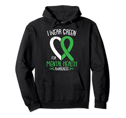 I Wear Green For Mental Health Ruban Warrior Sweat à Capuche