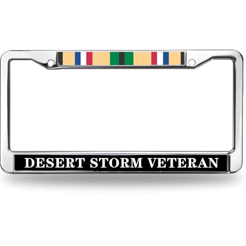 Image of Desert Storm Veteran License Plate Frame - Military Service Commemorative Car Accessory