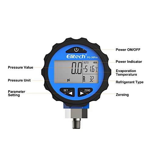 Elitech Manometro digitale per aria e gas