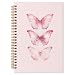 Grace Yonks Cute Butterfly Notebook for Girls – Coquette School Supplies for Journaling - College Ruled Composition Book Aesthetic Pink Spiral Journal - 5.8" x 8.3" Lined Notebook, 80 Pages(032)