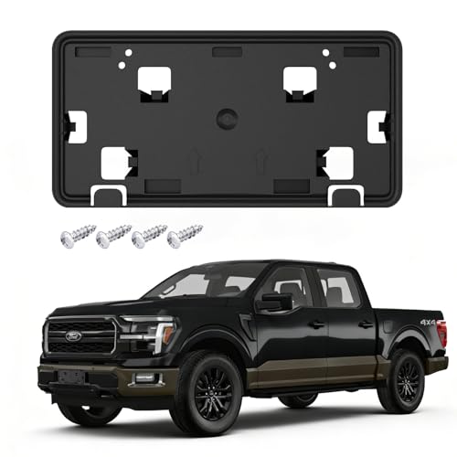 Front License Plate Frame for Ford F150 2024-2026 Licence Plate Holder fits Perfectly with Curvature of Front Bumper Ram License Plate Frame Replace RL3Z-17A385-BA by GZSH - Used condition - US$27.23