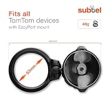 subtel® Uchwyt GPS z przyssawką na przednią szybę, kompatybilny z Tomtom One, XL, XXL Serie, zdejmowana i łatwa do odłączania
