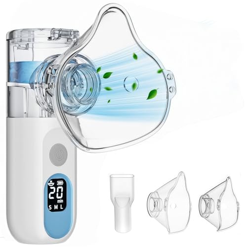 Yirnano - Yirnano Nebuliser Machine for Adults & Kids, Rechargeable Self-Cleaning & Advanced Digital Display Nebulizer Machine with Adjustable Mist, Silent Operation, Portable for Household and Travel Use