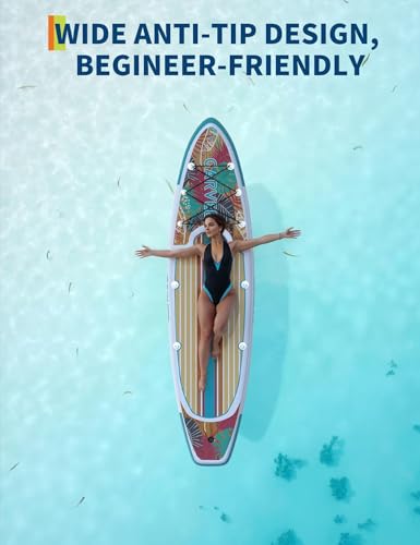 Inflatable Stand Up Paddle Board, 10'6"/11' Paddle Boards with Premium Accessories, Non-Slip EVA Deck, Ultra-Light Carry Bag Pump, SUP for Youth & Adults of All Skill Levels (Yellow, 10.6ft)