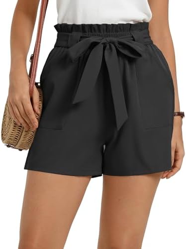 GRACE KARIN Women Summer Casual Shorts with Pockets Bowknot Tie W...