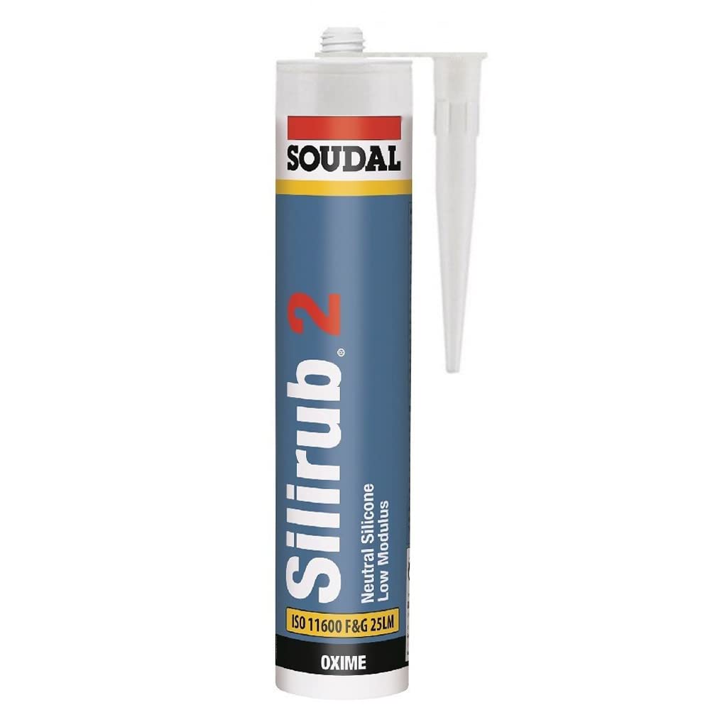 Soudal SILIRUB 2 | Premium Quality Low Modulus Neutral Silicone Sealant, Very Fast Skinning and Final Cure - Suitable for Glazing and Joints Works - 300ml - Teak