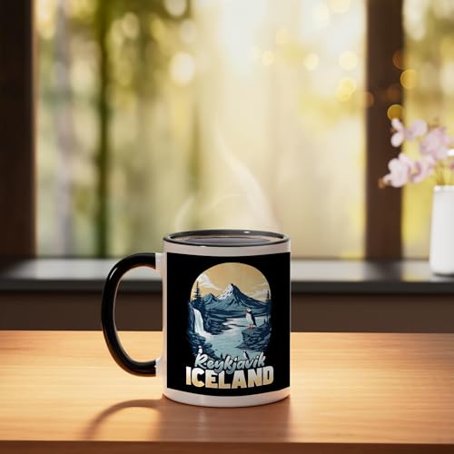 Taza de cerámica souvenir Reykjavik Icelandic 11 oz miniatura 3