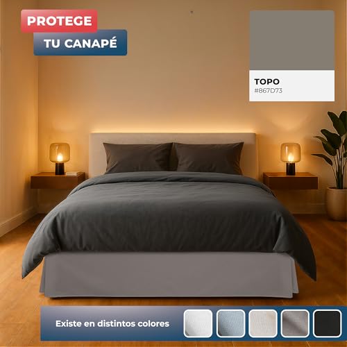 Cubrecanapé 90 x 200 cm protector que cubre el somier hasta el suelo 7