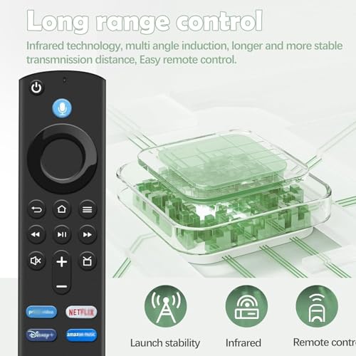 Replacement Voice Remote 3rd Gen with Voice Function fit for AMZ Smart TVs 4K/4K Max/Lite/Cube Stick,and fit for Smart TVs Cube (1st Gen and Later) - 4