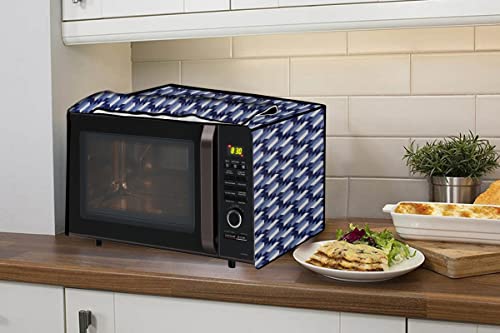 Image of Stylista PVC Microwave Oven Cover for LG 20 L Solo MS2043DB, Symmetric Pattern Blue