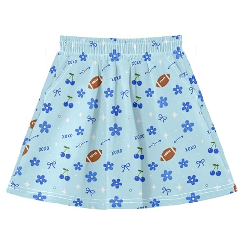 Jupes de tennis avec nœud en cerise et short intégré en coton doux pour fille actif