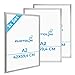 Produktbild PHOTOLINI Bilderrahmen A2 Holz MDF Silber, 3er Set Picture Frame Rahmen 42x59,4 mit bruchsicherem Acrylglas, DIN A2 Bilderrahmen 42x60 zum Aufhängen, mit Zubehör - A 2 Frames für Fotos & Poster