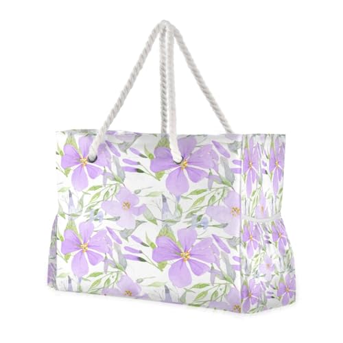 Elegant Flowers Beach Tote Bag for Women Large Pool Bags Carry On Bag With Wet Compartment for Beach Travel with Pocket Zipper Outdoor Tote Bag
