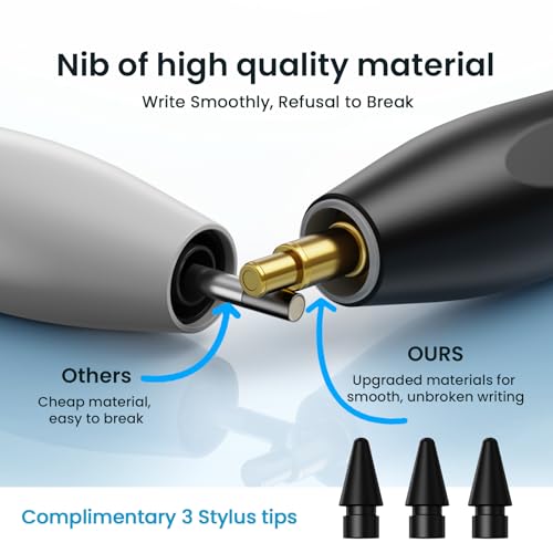 Hastraith Stylus Pen for iPad(2026-2018),13 mins Fast Charge Pencil with Tilt Sensitivity and Palm Rejection for iPad A16/10/9/8/7/6,Air 13"/11"/M3/M2/5/4/3,Pro 11"/13"/12.9"/M4/M2/M1,Mini 7/6/5,Black - image 7