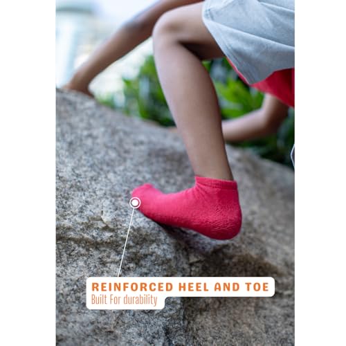 Kids Low Cut Ankle Socks – Cushioned Athletic Sports Socks for Boys Girls Teens Youth (Ages 2-12+) 6/8 Pairs3