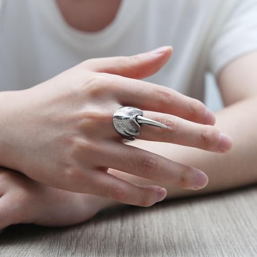 HZMAN Dragon Claw Ring for Men Stainless Steel Gothic Punk Brawny Claw Ring Halloween Jewelry Gift3